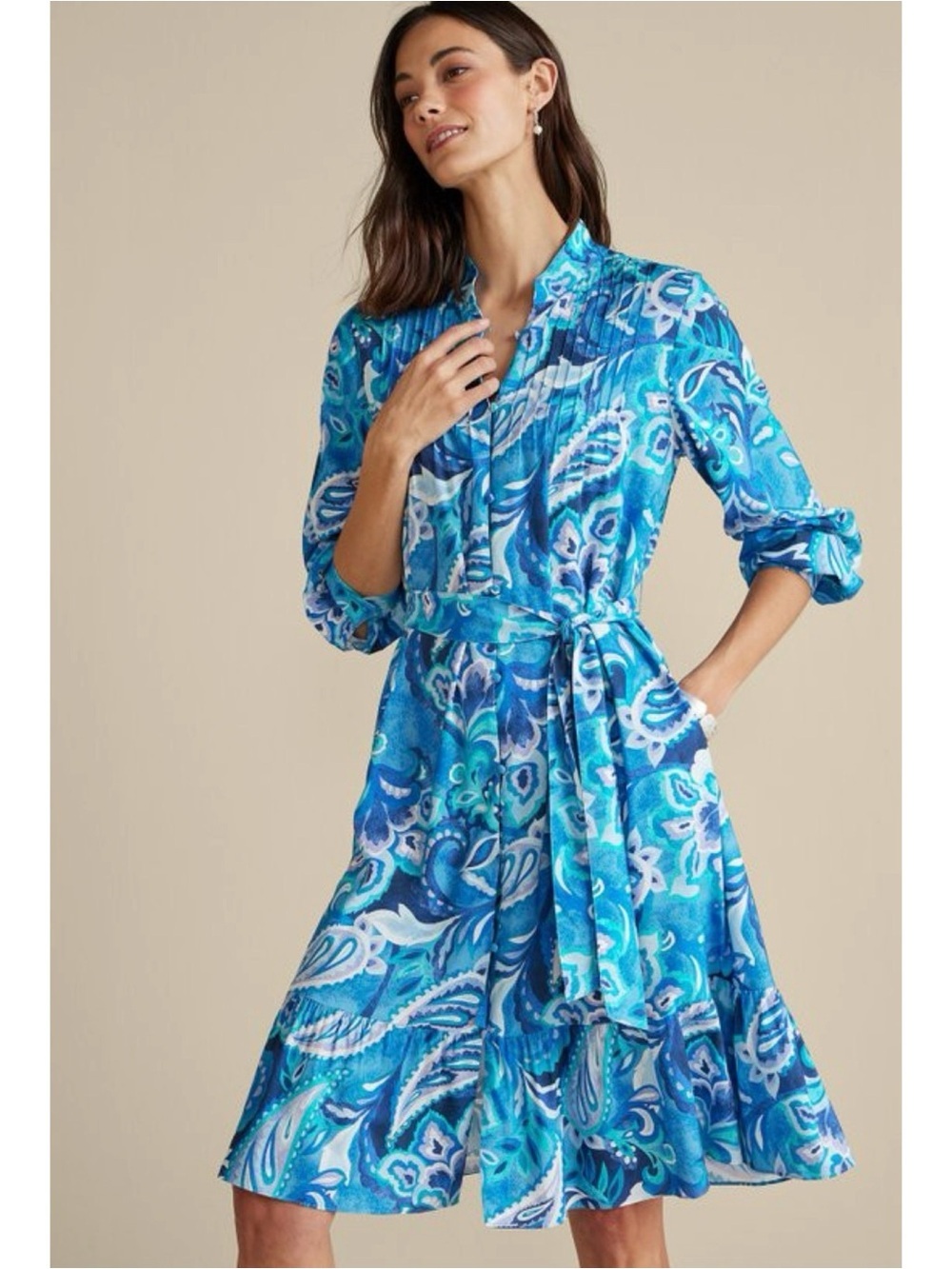 Soft Surroundings NWT Feyre Paisley Blue Dress 3X